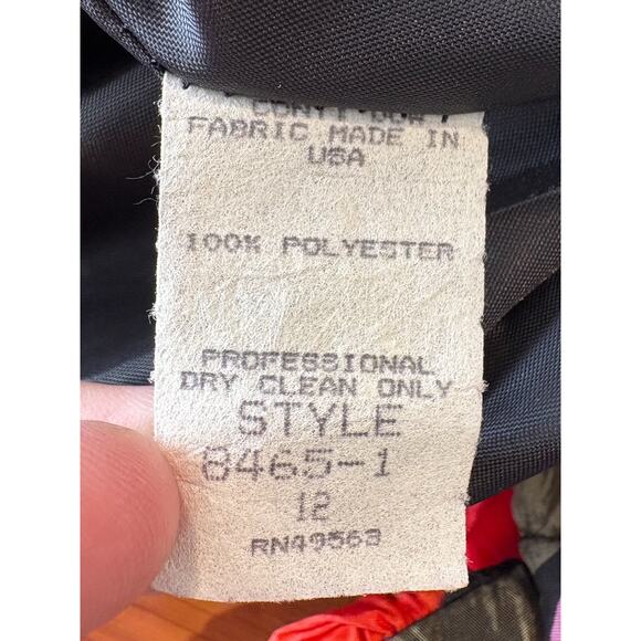 VICTOR COSTA Vintage Size 12 Floral Off Shoulder Dress Ruched Flower Multicolor - Picture 12 of 13